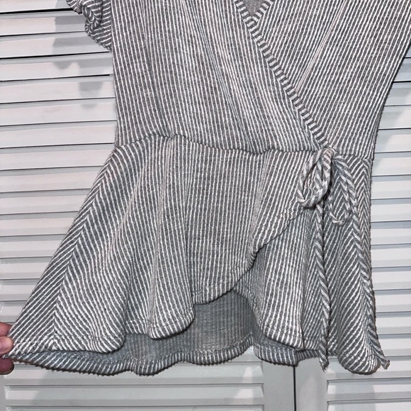 Caution To The Wind Gray Ribbed Top - Picture 5 of 7